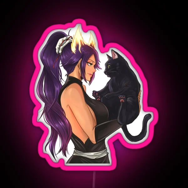 Yoruichi And Black Cat RGB Neon Sign