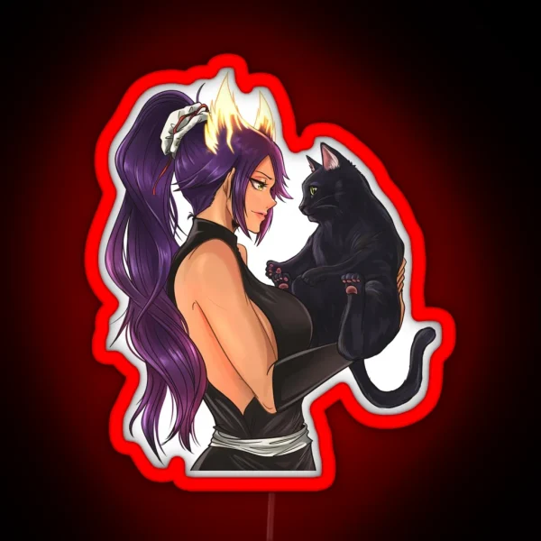 Yoruichi And Black Cat RGB Neon Sign