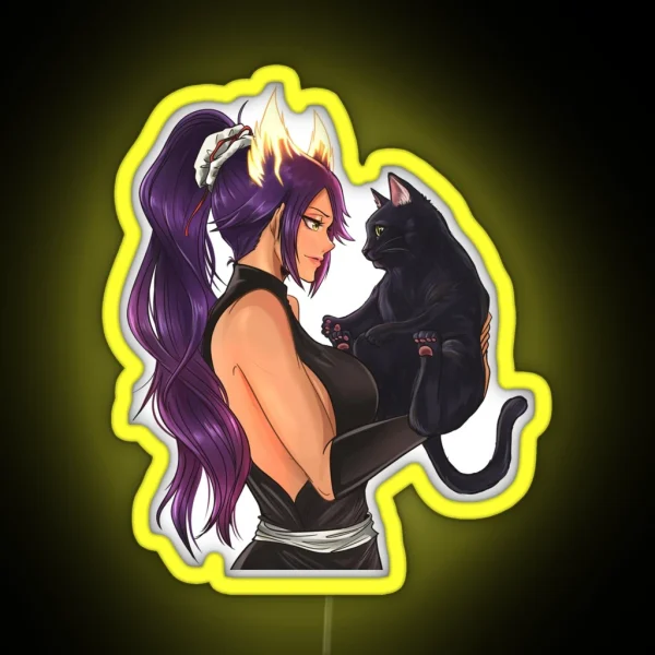 Yoruichi And Black Cat RGB Neon Sign