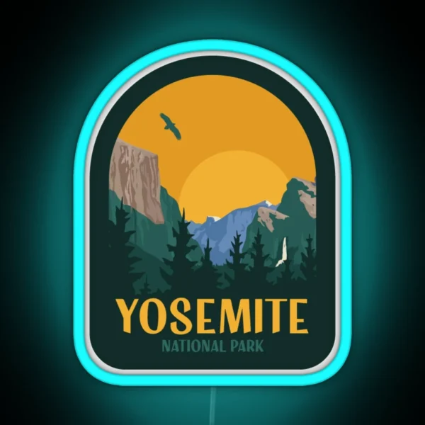 Yosemite National Park Vintage Patch RGB Neon Sign