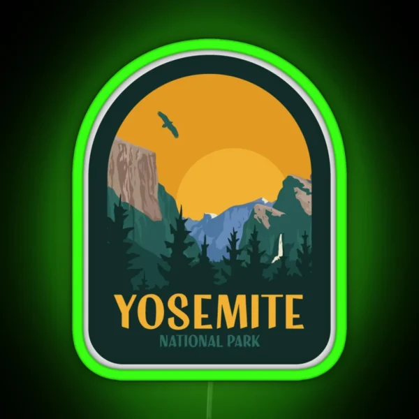 Yosemite National Park Vintage Patch RGB Neon Sign
