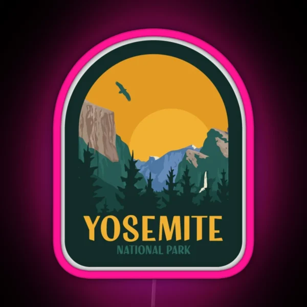 Yosemite National Park Vintage Patch RGB Neon Sign