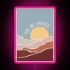 You are enough" neon sign, a vibrant pink glow, encouraging self-acceptance and affirmation.