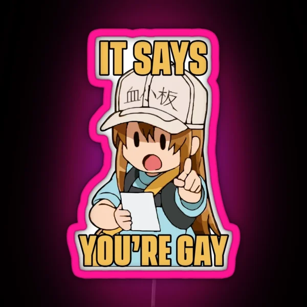 You Are Gay Meme Anime Chibi RGB Neon Sign