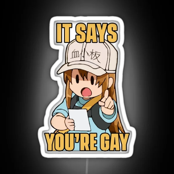 You Are Gay Meme Anime Chibi RGB Neon Sign