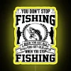 Fishing sign with neon letters