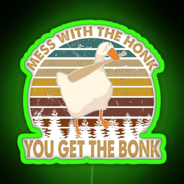 You Get The Bonk Untitled Goose Art Game White RGB Neon Sign