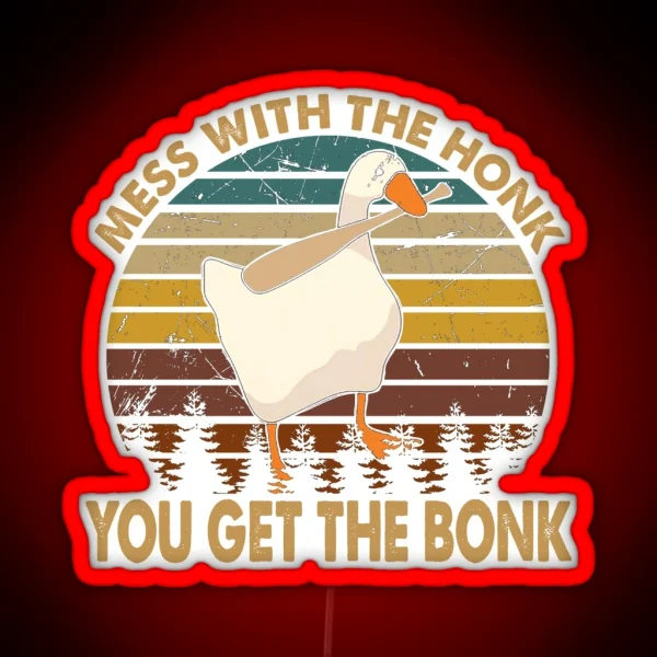 You Get The Bonk Untitled Goose Art Game White RGB Neon Sign