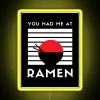 Neon ramen sign in vibrant RGB colors, highlighting a bold Japanese food craving.