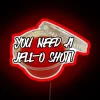 Glowing neon sign reading 'You need a Jell-O shot'