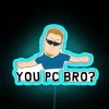 RGB Neon Sign on a PC Desk with a Bro
