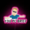 RGB Neon Sign on a PC Background with Pink Accents