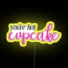 Neon sign with a yellow 'You're Hot' display in a vibrant, RGB color scheme.