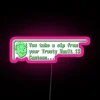 RGB neon sign featuring a canteen from Vault 13, inspired by the Fallout universe.