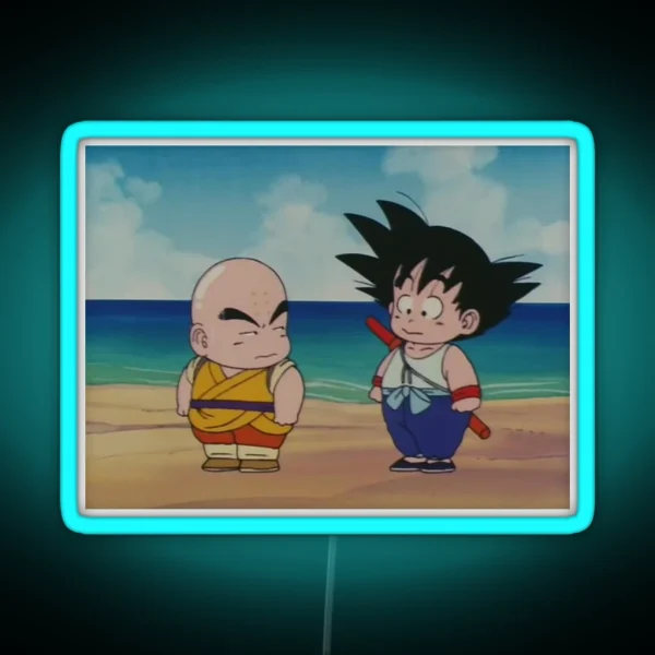 Young Goku And Krillin RGB Neon Sign
