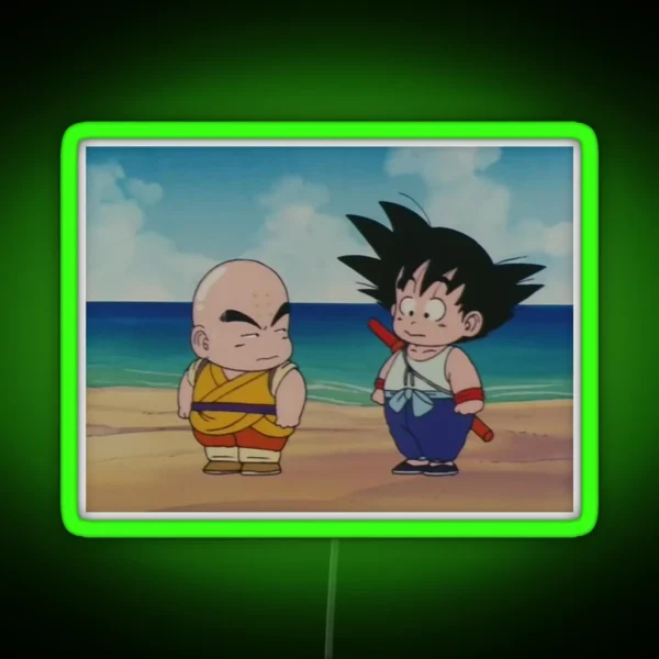 Young Goku And Krillin RGB Neon Sign