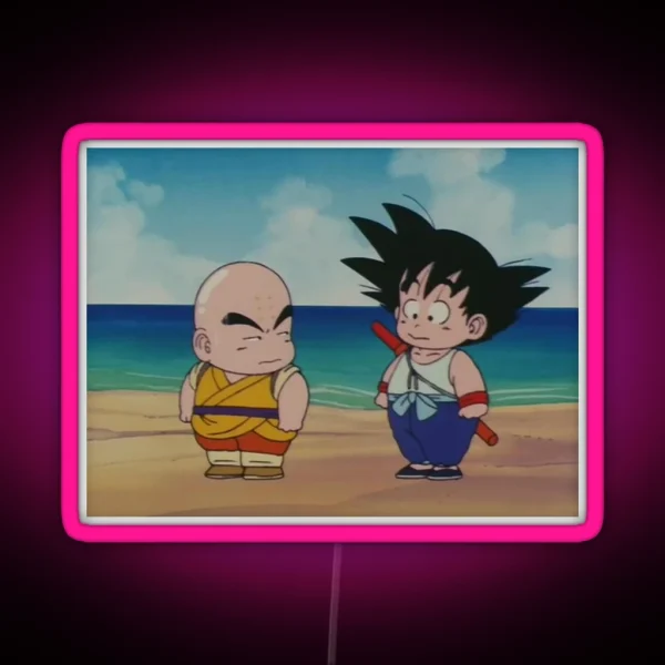 Young Goku And Krillin RGB Neon Sign