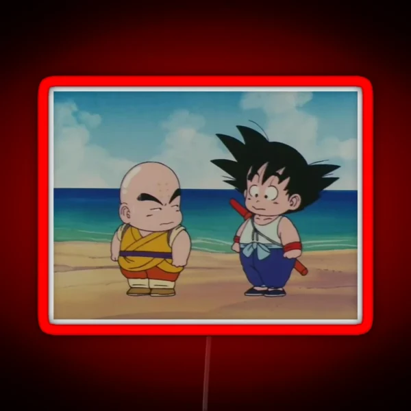 Young Goku And Krillin RGB Neon Sign