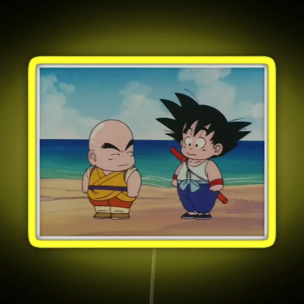 Young Goku And Krillin RGB Neon Sign