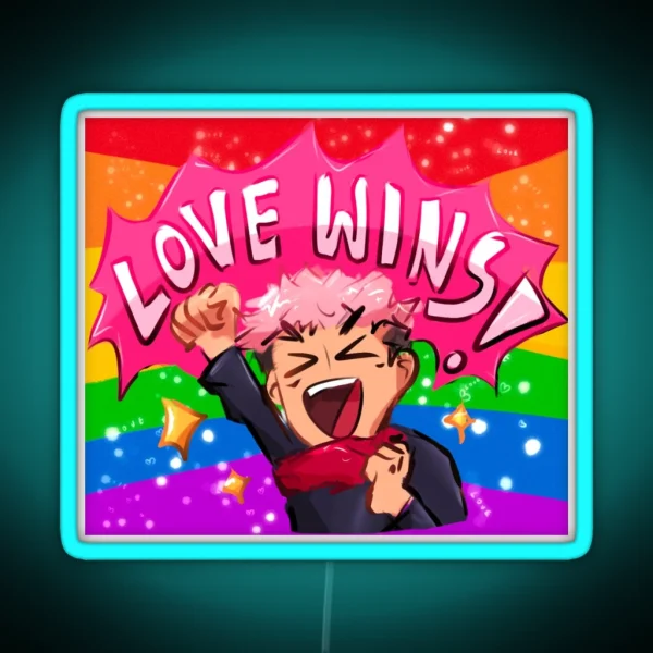 Yuji Love Wins RGB Neon Sign
