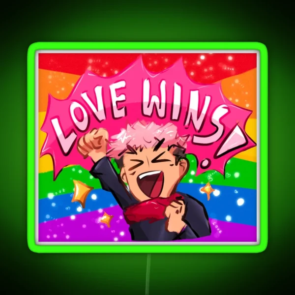 Yuji Love Wins RGB Neon Sign