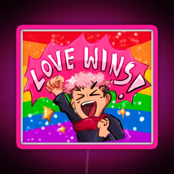 Yuji Love Wins RGB Neon Sign