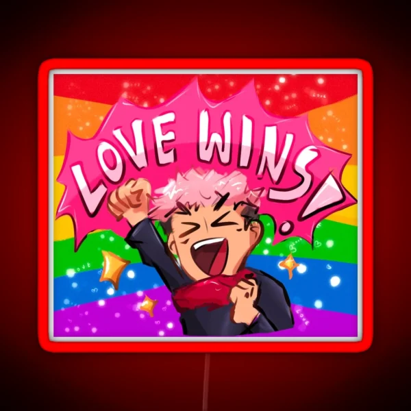 Yuji Love Wins RGB Neon Sign