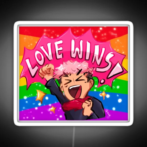 Yuji Love Wins RGB Neon Sign