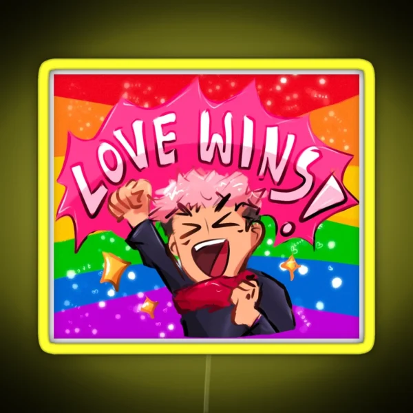 Yuji Love Wins RGB Neon Sign