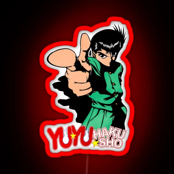 Yusuke Character Yu Hakusho Anime RGB Neon Sign