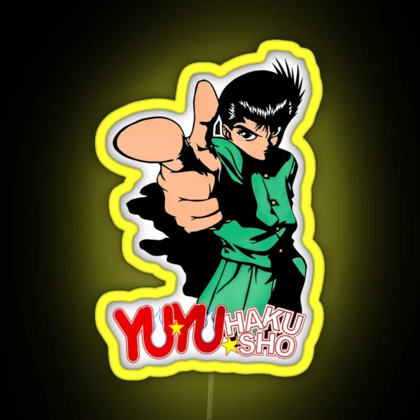 Yusuke Character Yu Hakusho Anime RGB Neon Sign