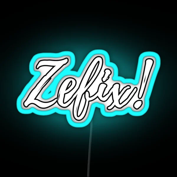 Zefix Lettering In Handwriting RGB Neon Sign