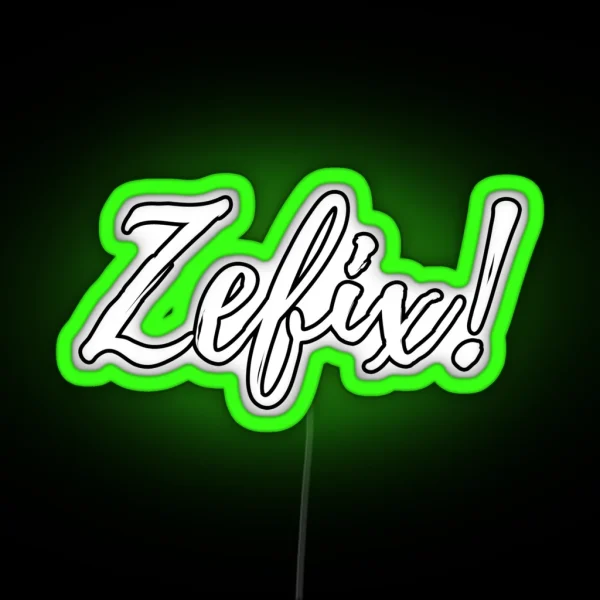 Zefix Lettering In Handwriting RGB Neon Sign