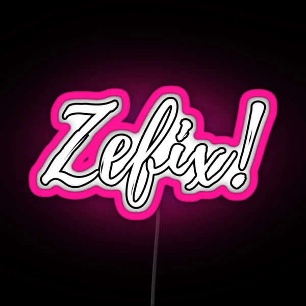 Zefix Lettering In Handwriting RGB Neon Sign