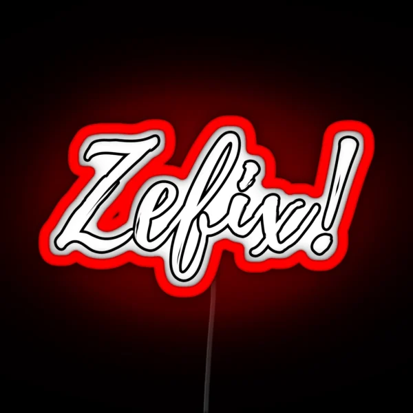 Zefix Lettering In Handwriting RGB Neon Sign