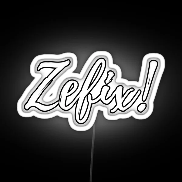 Zefix Lettering In Handwriting RGB Neon Sign