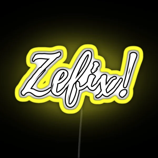 Zefix Lettering In Handwriting RGB Neon Sign