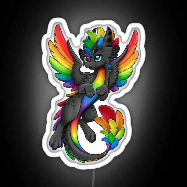 Zen Black Rainbow Dragon RGB Neon Sign