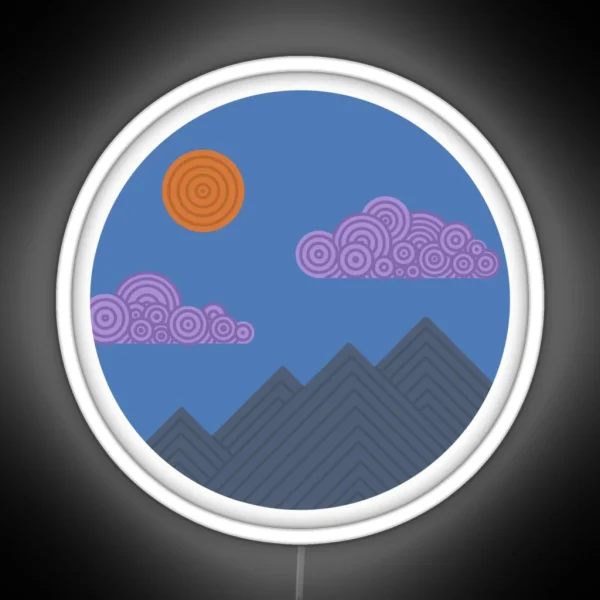 Zen Mountain Scene 2 RGB Neon Sign
