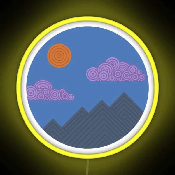 Zen Mountain Scene 2 RGB Neon Sign