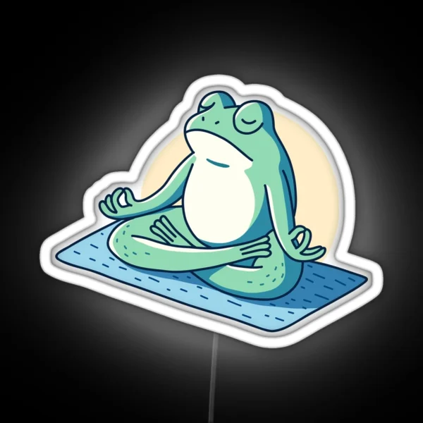 Zen Yoga Frog RGB Neon Sign