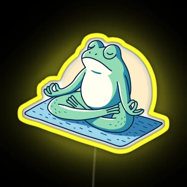 Zen Yoga Frog RGB Neon Sign