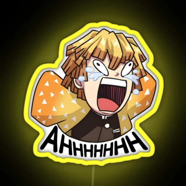 Zenitsu Agatsuma Demon Slayer Kimetsu No Yaiba RGB Neon Sign
