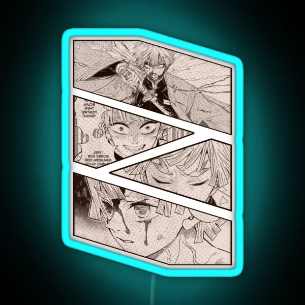 Zenitsu Agatsuma Manga Panel Design RGB Neon Sign