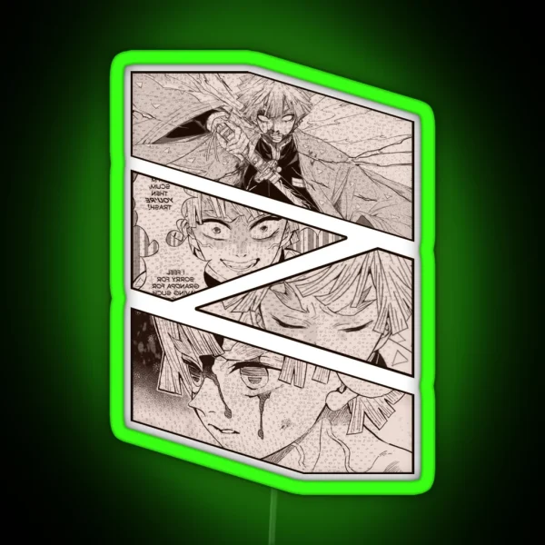 Zenitsu Agatsuma Manga Panel Design RGB Neon Sign