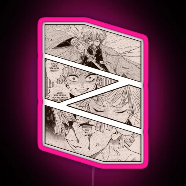 Zenitsu Agatsuma Manga Panel Design RGB Neon Sign