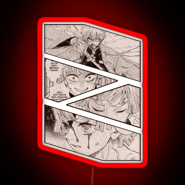 Zenitsu Agatsuma Manga Panel Design RGB Neon Sign
