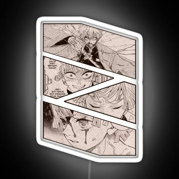 Zenitsu Agatsuma Manga Panel Design RGB Neon Sign