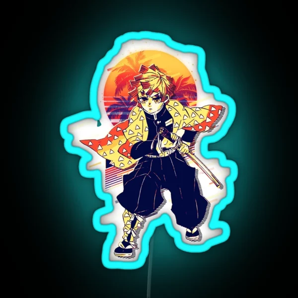 Zenitsu Agatsuma Retro Art RGB Neon Sign