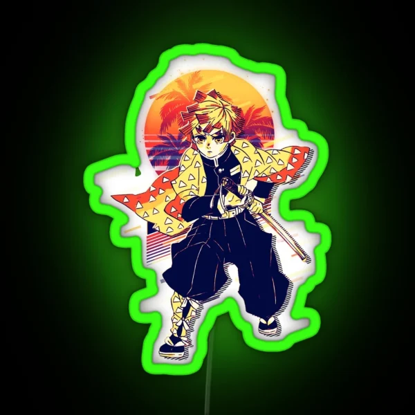 Zenitsu Agatsuma Retro Art RGB Neon Sign